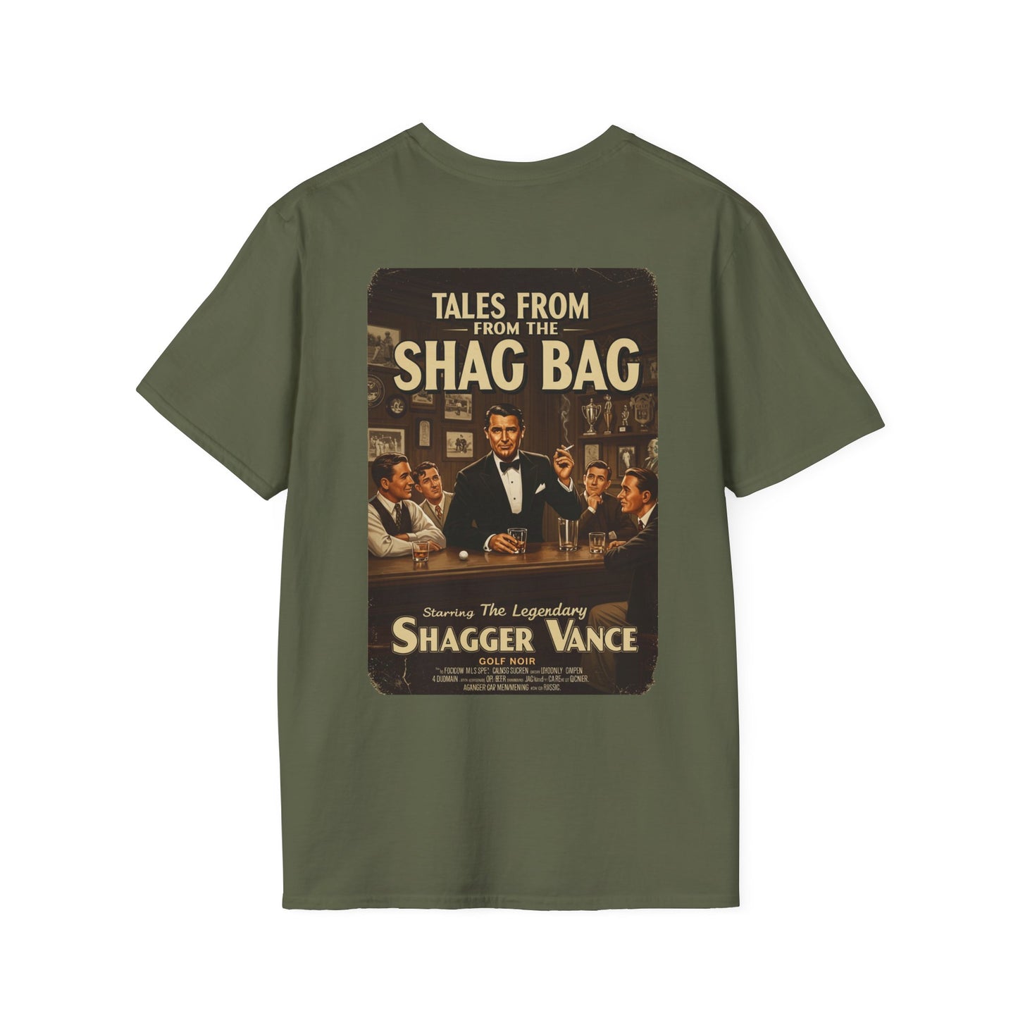 TALES FROM THE SHAG BAG T-Shirt - Starring THE LEGENDARY SHAGGER VANCE- Golf Noir Signature Apparel