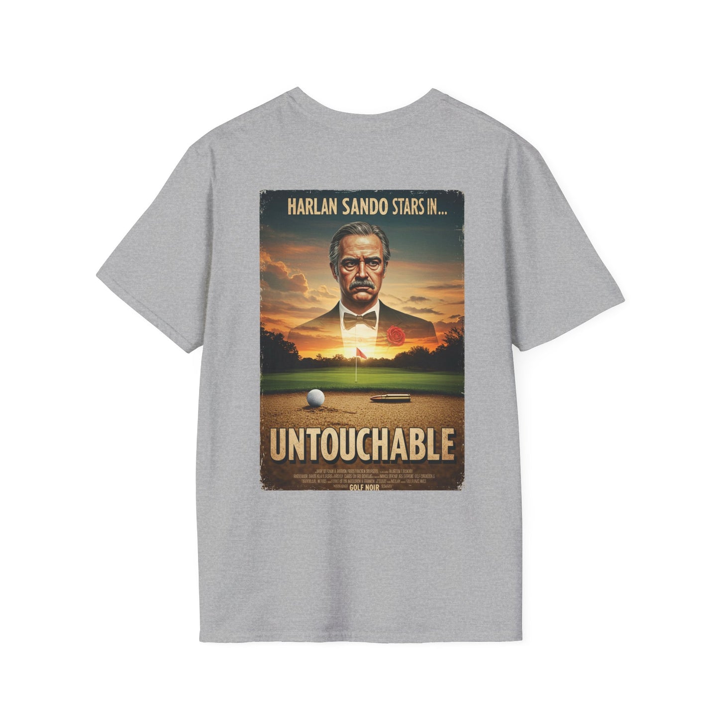 UNTOUCHABLE T-Shirt - Starring HARLAN SAND-O - Golf Noir Signature Apparel