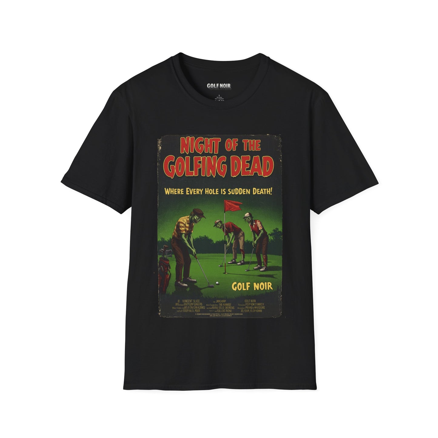 NIGHT OF THE GOLFING DEAD T-Shirt - Starring VINCENT SLICE- Golf Noir Signature Apparel