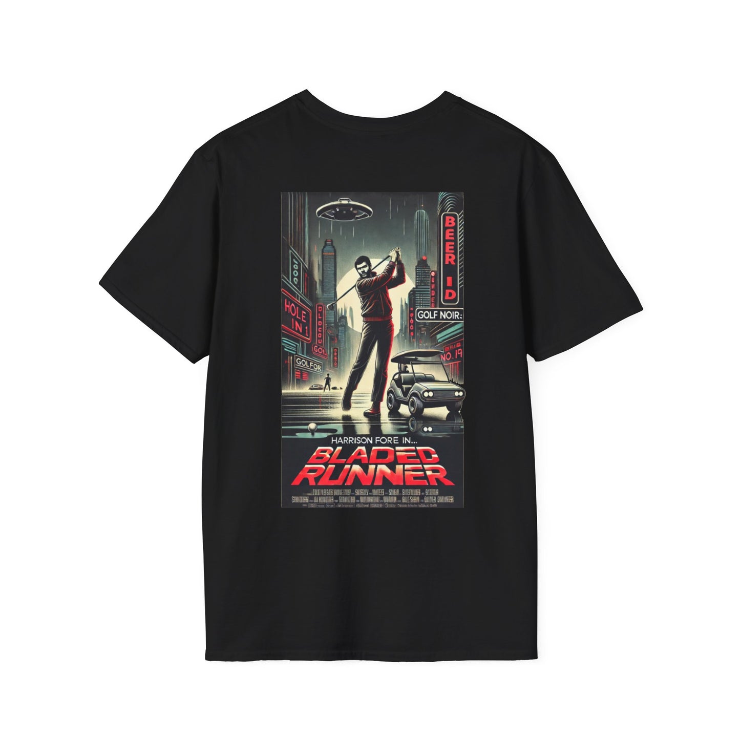 BLADED RUNNER T-Shirt - Starring HARRISON FORE- Golf Noir Signature Apparel