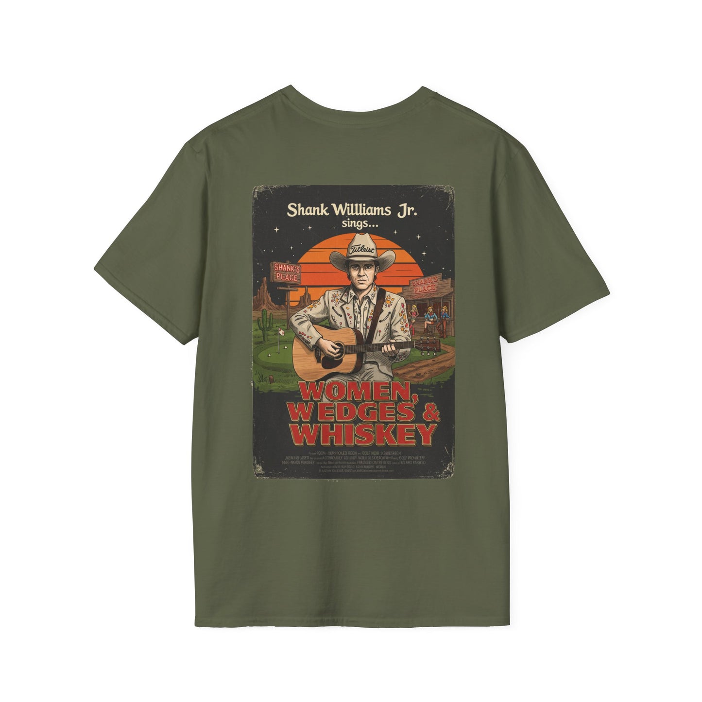 WOMEN, WEDGES, & WHISKEY T-Shirt - Starring SHANK WILLIAMS JR.- Golf Noir Signature Apparel