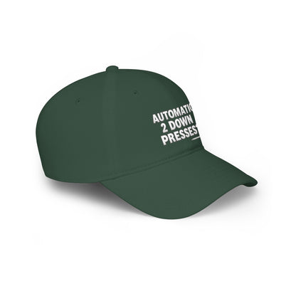 Automatic 2 Down Presses? Low Profile Golf Hat — Tee Box Trash Talk Signature Headwear