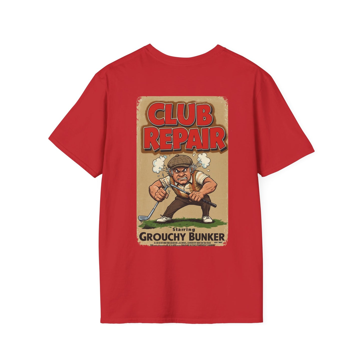CLUB REPAIR T-Shirt - Starring GROUCHY BUNKER- Golf Noir Signature Apparel
