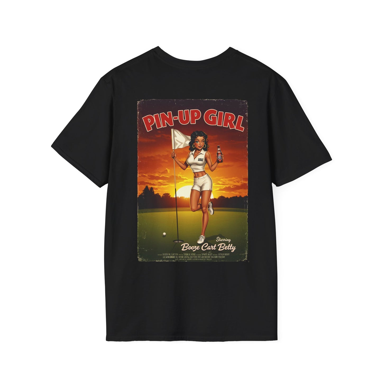 PIN-UP GIRL T-Shirt - Starring BOOZE CART BETTY - Golf Noir Signature Apparel