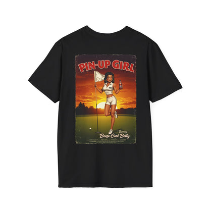 PIN-UP GIRL T-Shirt - Starring BOOZE CART BETTY - Golf Noir Signature Apparel