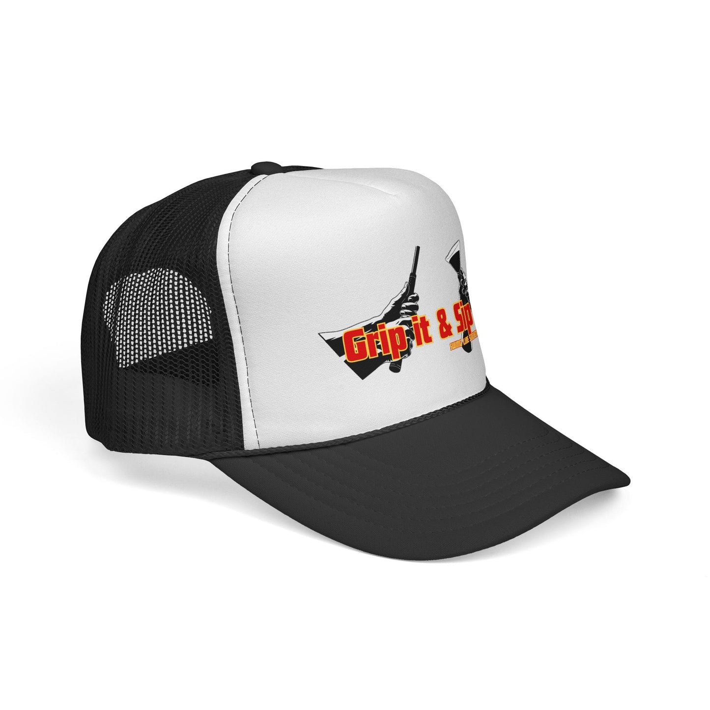 Grip It & Sip It Trucker Cap – Swing Lube Society Headwear