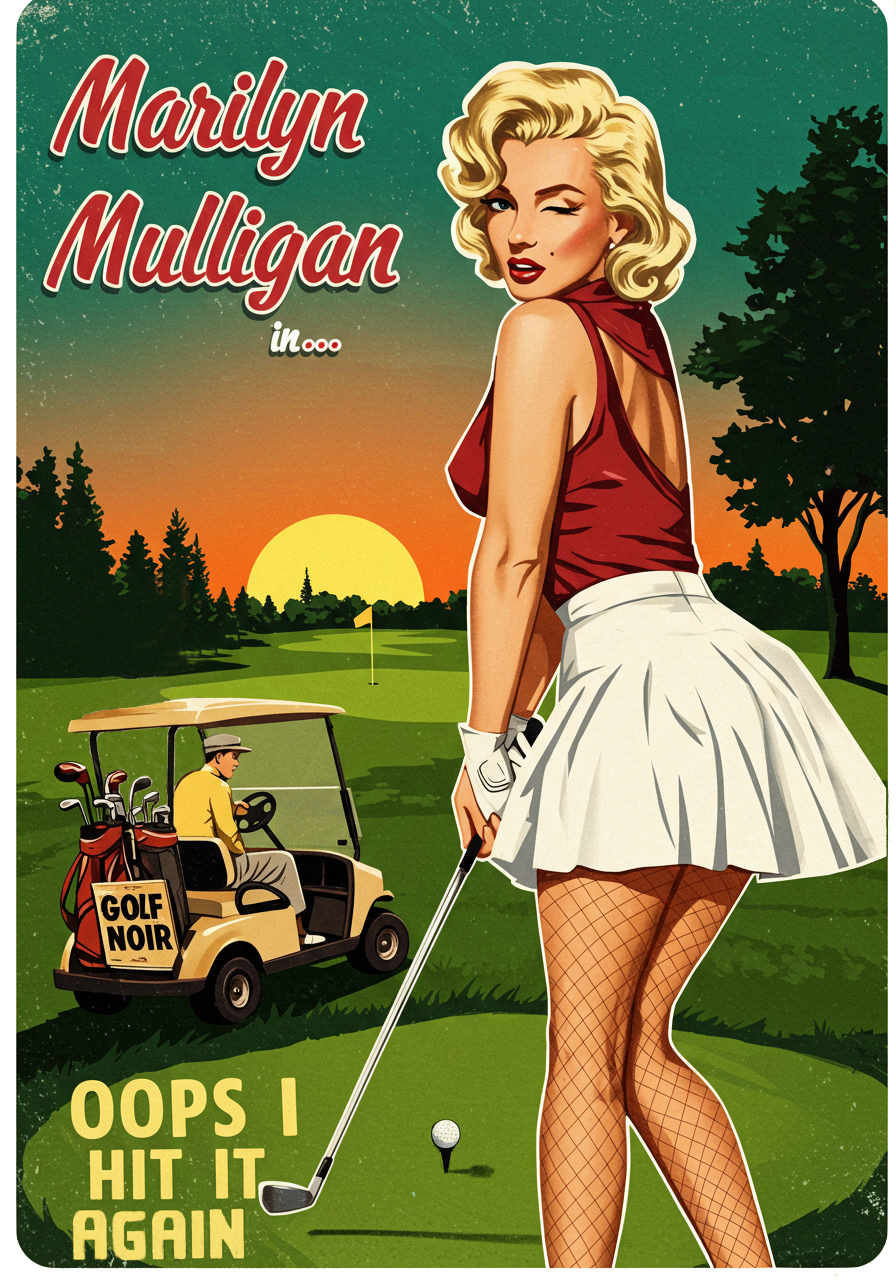 Oops I Hit It Again T-Shirt - Starring MARILYN MULLIGAN- Golf Noir Signature Apparel