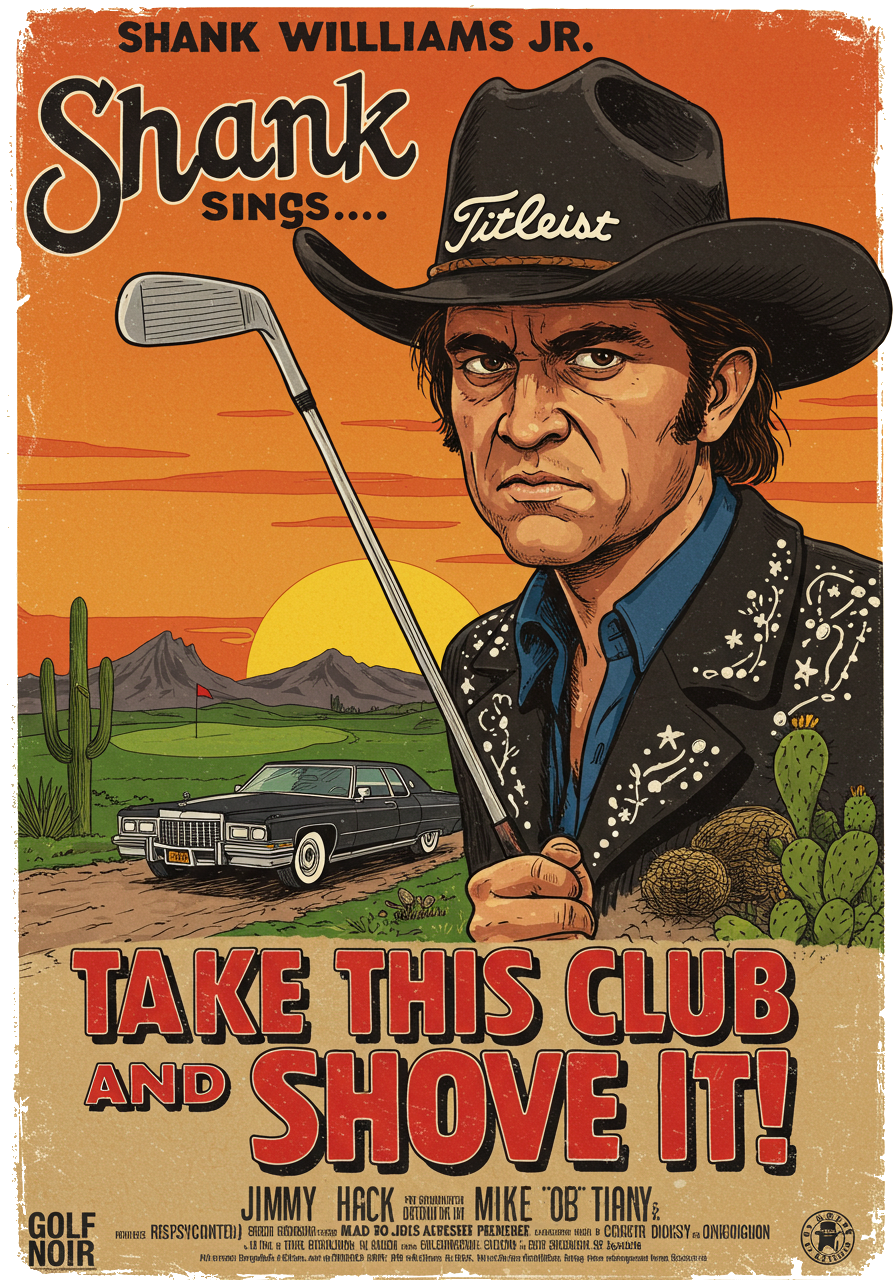 TAKE THIS CLUB AND SHOVE IT T-Shirt - Starring SHANK WILLIAMS JR.- Golf Noir Signature Apparel