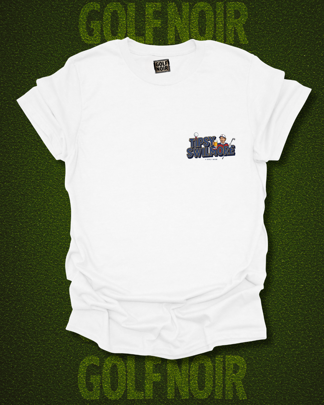 AIMING FLUID T-Shirt - Starring TIPSY SWILMORE- Golf Noir Signature Apparel