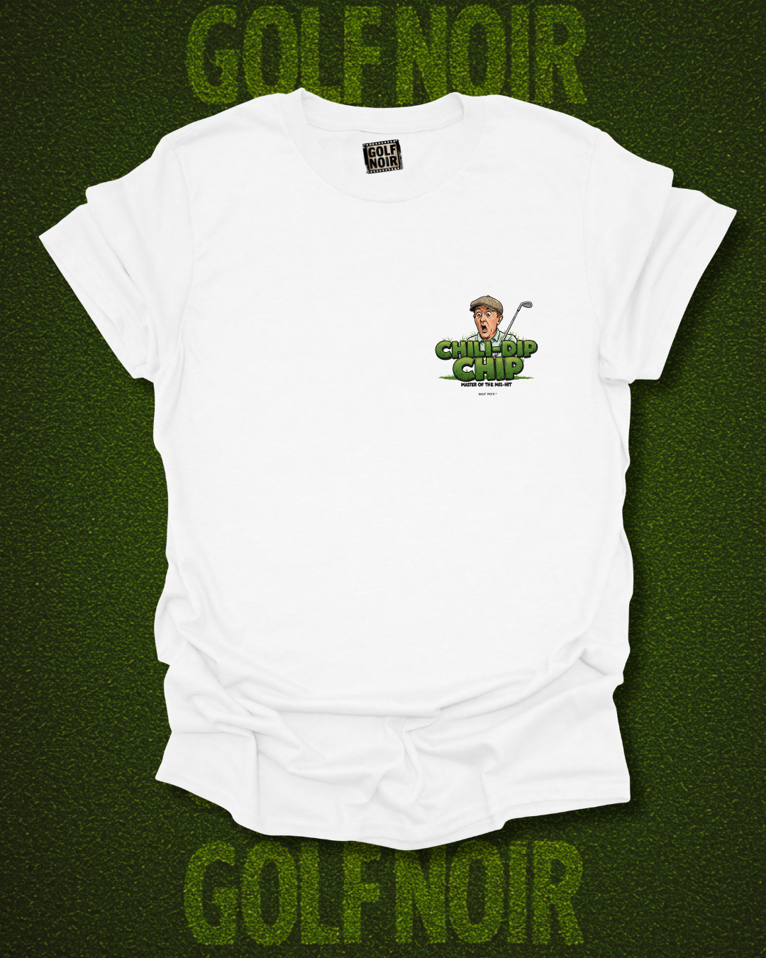 THE FOOT WEDGE T-Shirt - Starring CHILI-DIP CHIP - Golf Noir Signature Apparel