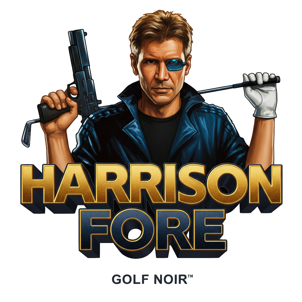 BLADED RUNNER T-Shirt - Starring HARRISON FORE- Golf Noir Signature Apparel