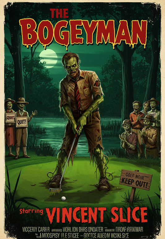 THE BOGEYMAN T-Shirt - Starring VINCENT - Golf Noir Signature Apparel
