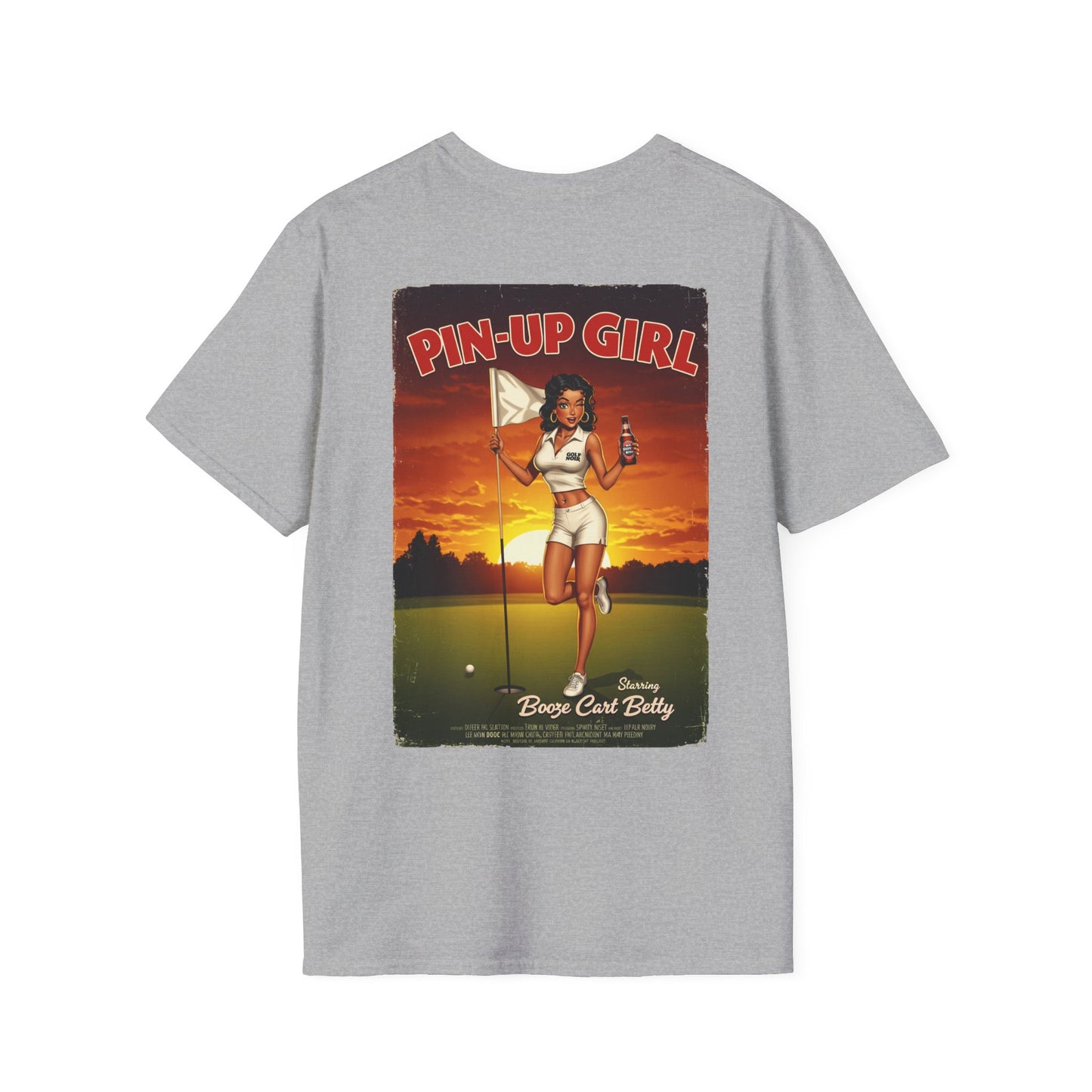 PIN-UP GIRL T-Shirt - Starring BOOZE CART BETTY - Golf Noir Signature Apparel
