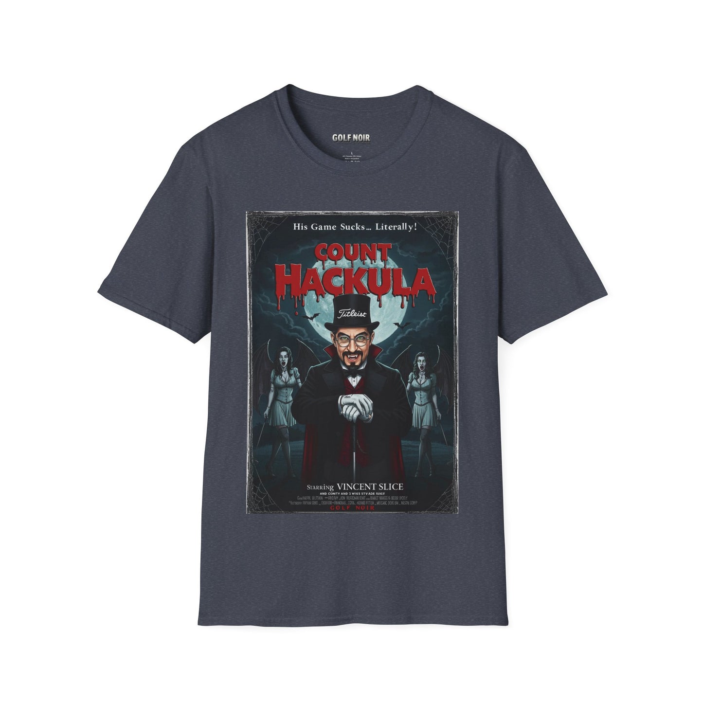COUNT HACKULA T-Shirt - Starring VINCENT SLICE- Golf Noir Signature Apparel