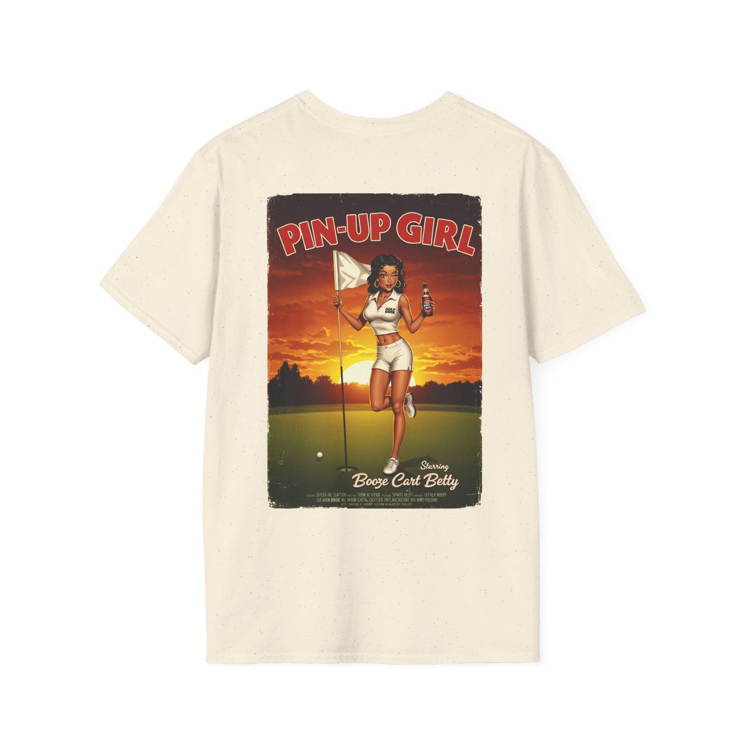 PIN-UP GIRL T-Shirt - Starring BOOZE CART BETTY - Golf Noir Signature Apparel
