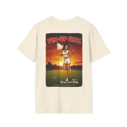 PIN-UP GIRL T-Shirt - Starring BOOZE CART BETTY - Golf Noir Signature Apparel