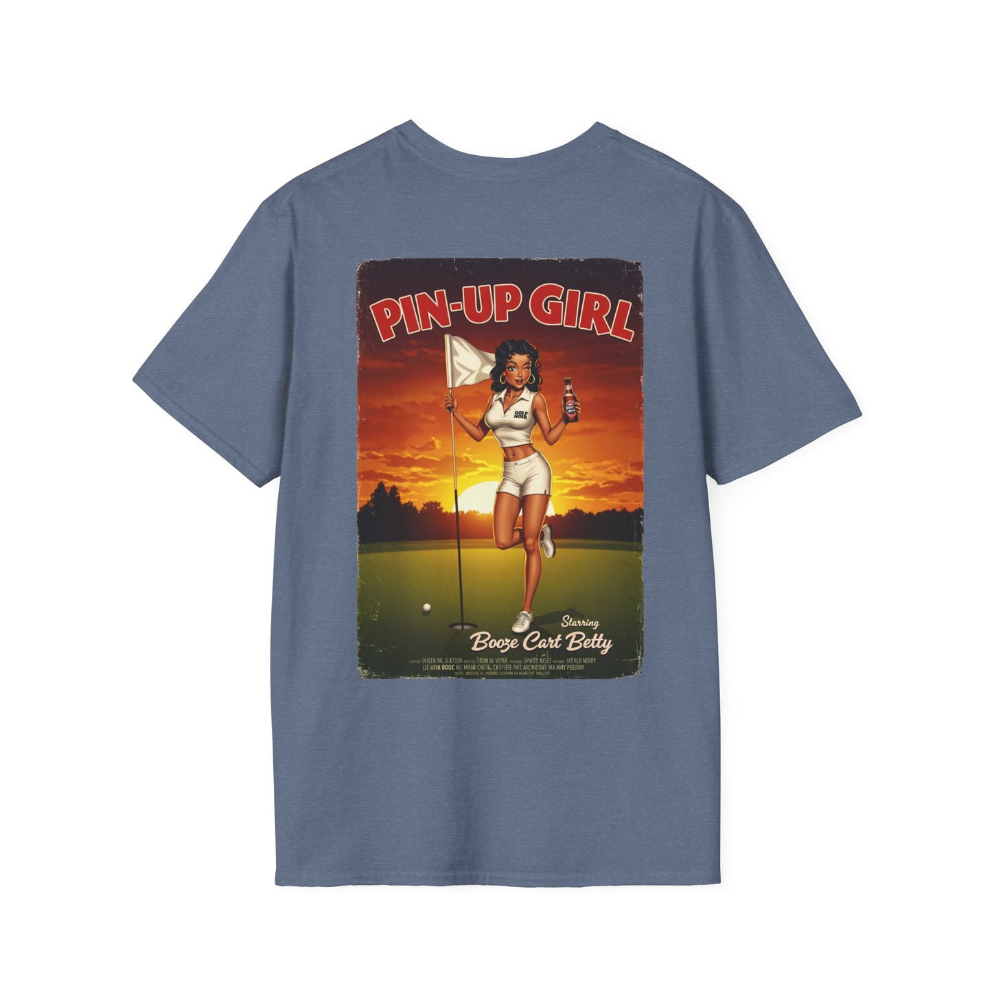PIN-UP GIRL T-Shirt - Starring BOOZE CART BETTY - Golf Noir Signature Apparel