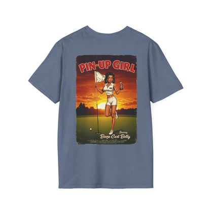 PIN-UP GIRL T-Shirt - Starring BOOZE CART BETTY - Golf Noir Signature Apparel