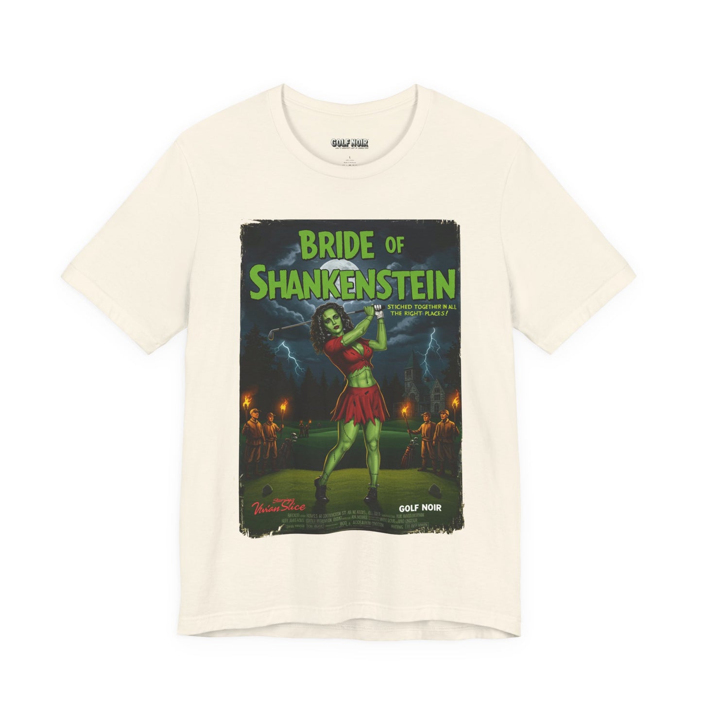 BRIDE OF SHANKENSTEIN T-Shirt - Starring VIVIAN SLICE (A Vincent Slice Design)- Golf Noir Signature Apparel