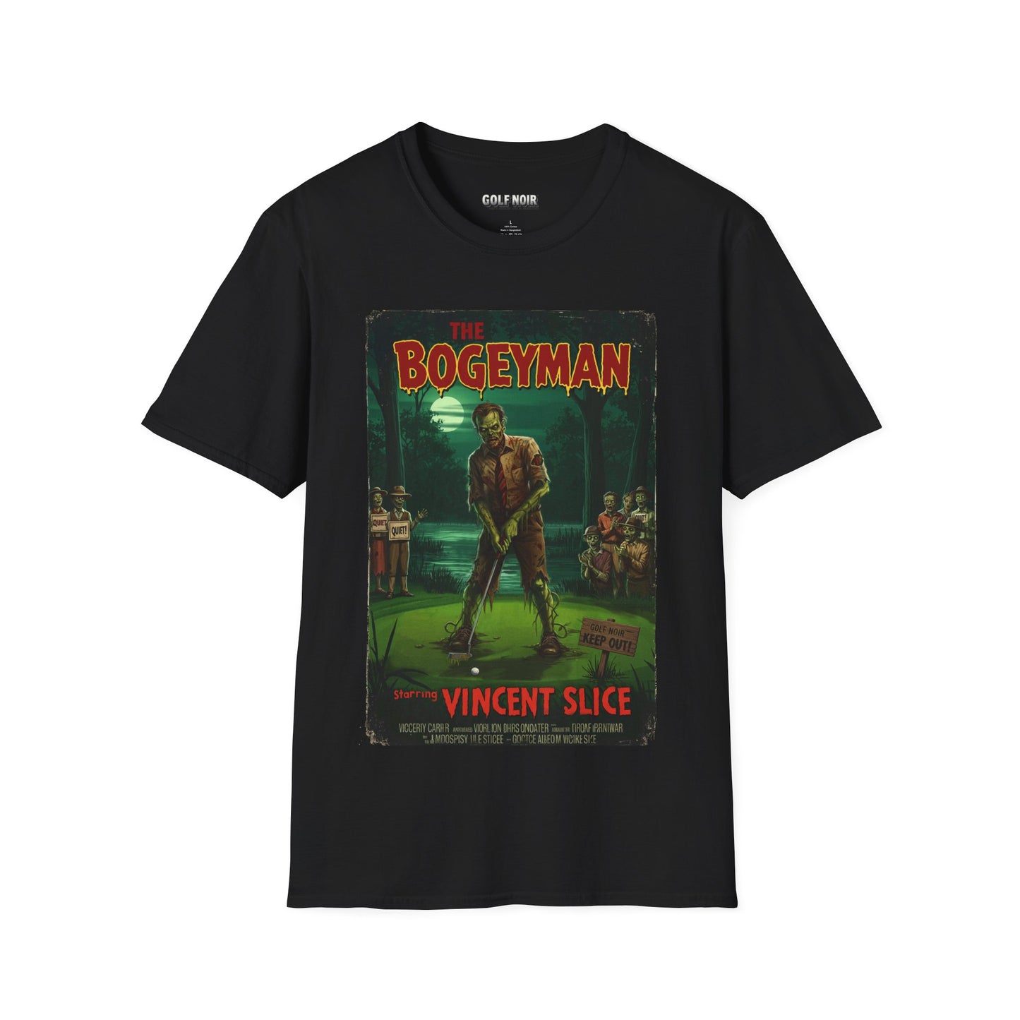 THE BOGEYMAN T-Shirt - Starring VINCENT - Golf Noir Signature Apparel