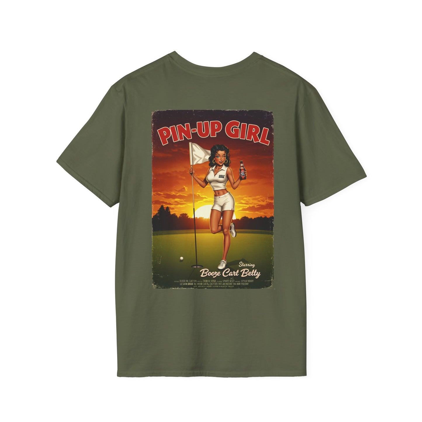 PIN-UP GIRL T-Shirt - Starring BOOZE CART BETTY - Golf Noir Signature Apparel