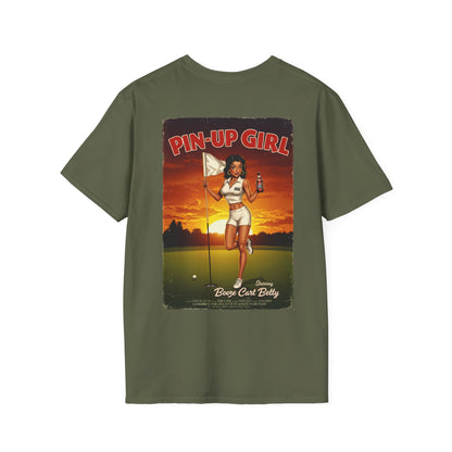 PIN-UP GIRL T-Shirt - Starring BOOZE CART BETTY - Golf Noir Signature Apparel