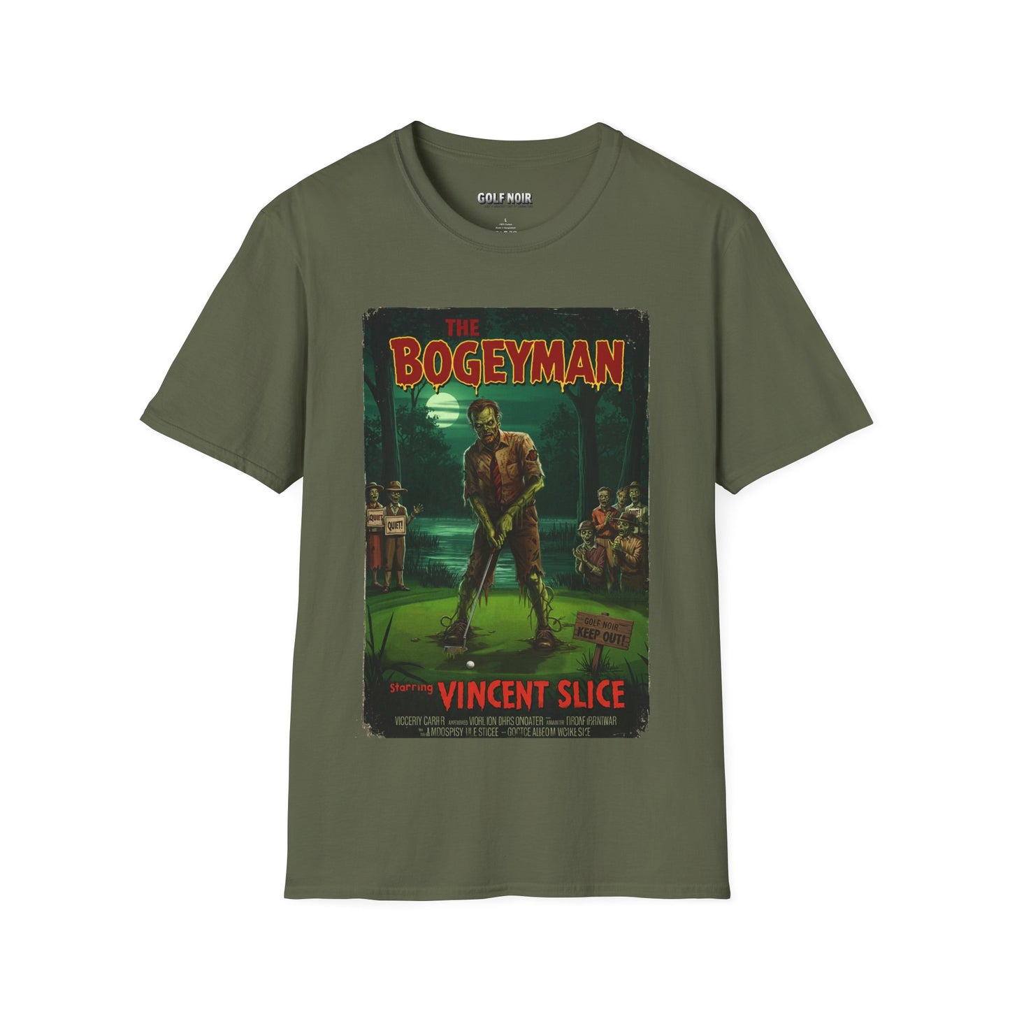 THE BOGEYMAN T-Shirt - Starring VINCENT - Golf Noir Signature Apparel